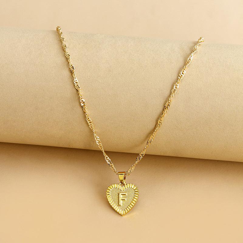 Heartfelt Initial Letter Pendant Necklace