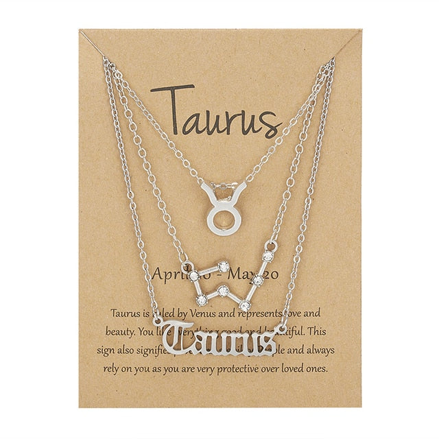 Celestial Zodiac Sign Necklace Set