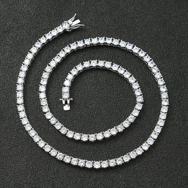 Dazzling CZ Box Clasp Tennis Link Necklace