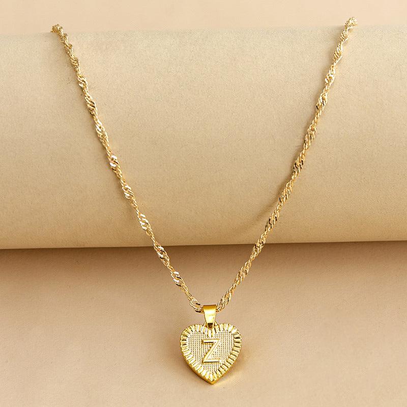 Heartfelt Initial Letter Pendant Necklace