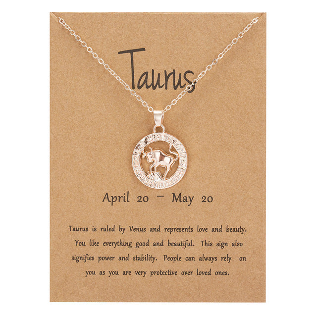 Women's 12 Constellation Zodiac Necklace