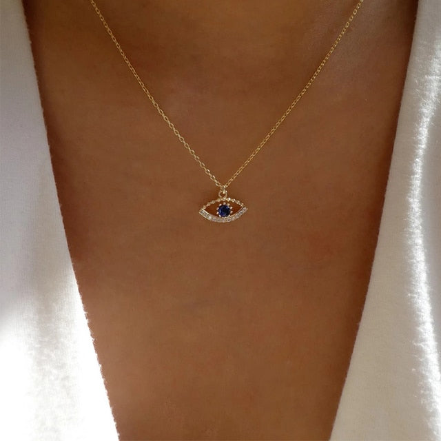 turkish Blue Evil Eye Protective Necklace