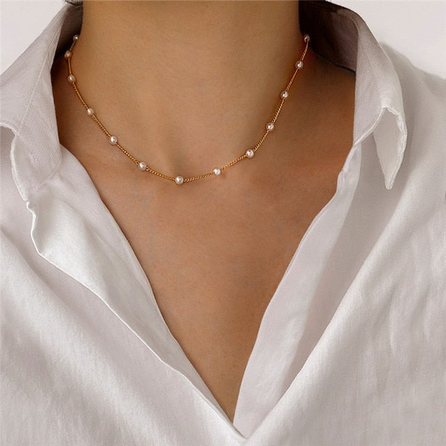 2023 Popular Sparkling Silver Clavicle Chain Necklace