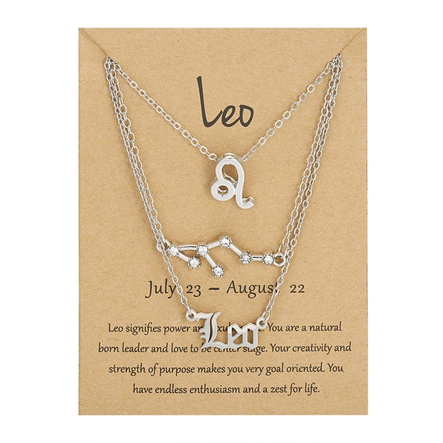 Celestial Zodiac Sign Necklace Set