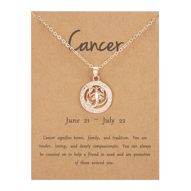 Women's 12 Constellation Zodiac Necklace