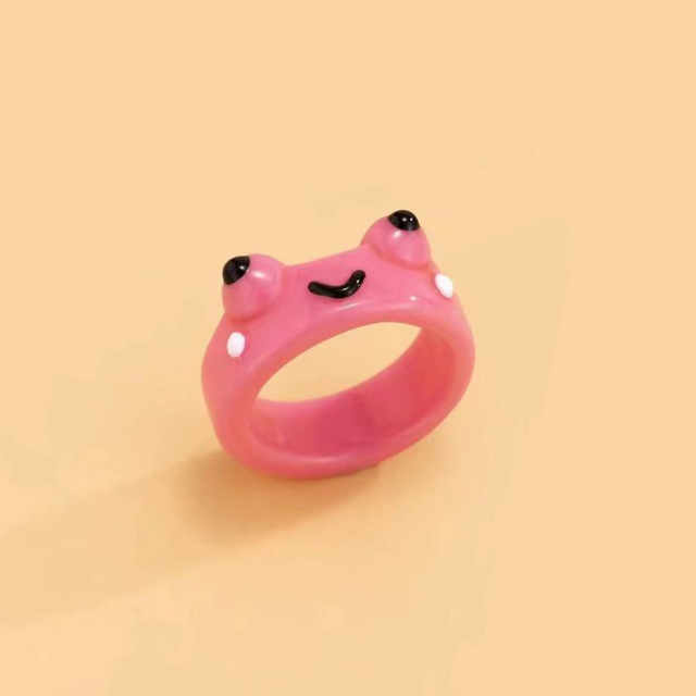 Cartoon Frog Acrylic Ring