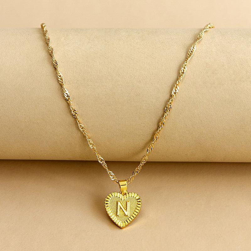 Heartfelt Initial Letter Pendant Necklace