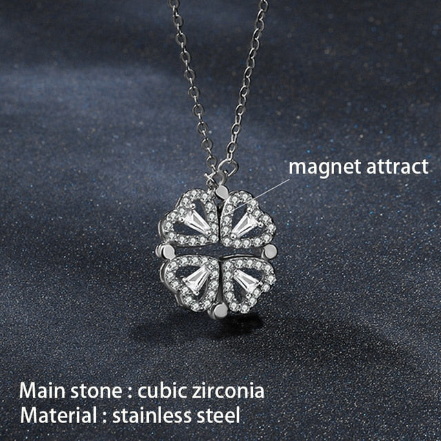 Magnetic Attraction Flower Pendant Necklace