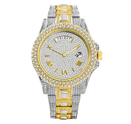 Radiant Opulence: Full Iced Crystal Watch