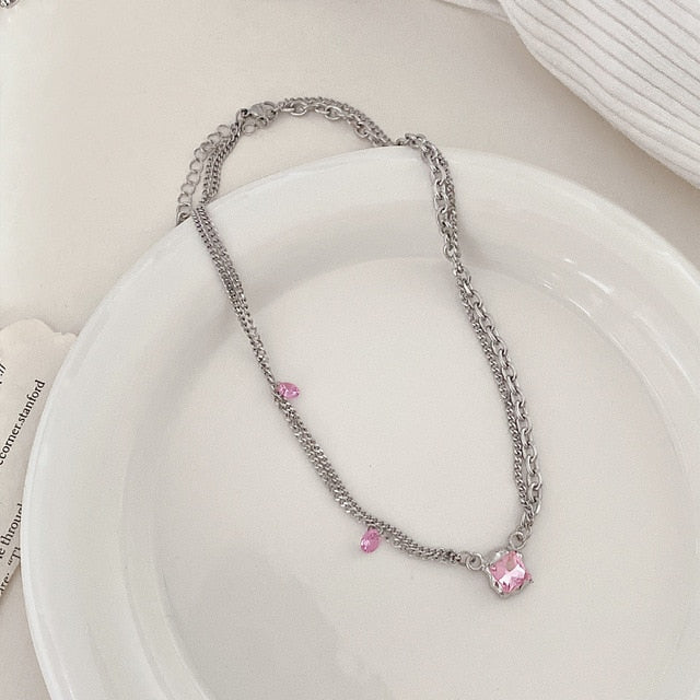 Cupid's Crystal Bow Choker Necklace