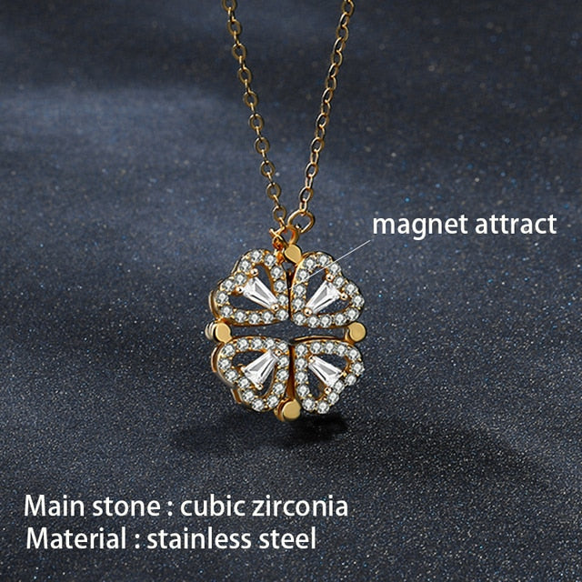 Magnetic Attraction Flower Pendant Necklace