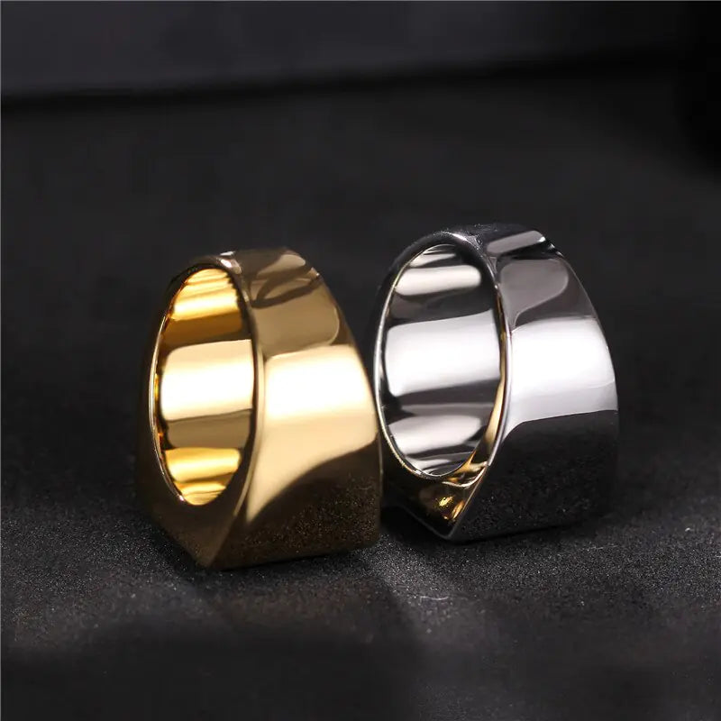 Square Black Stone Rings for Men