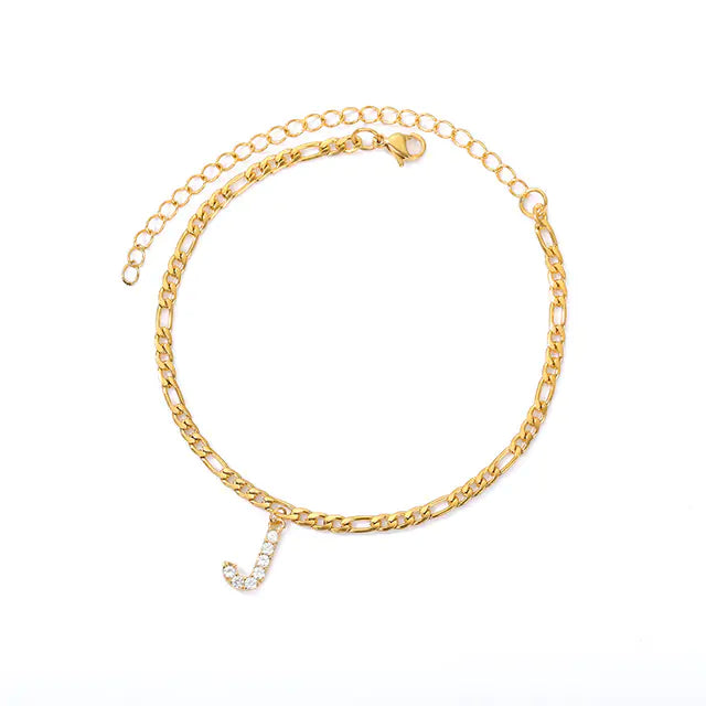Tiny A-Z Initial Letter Anklets