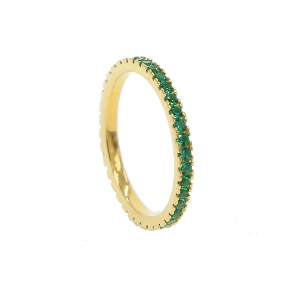 Colorful CZ Eternity Band Ring