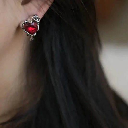 Molten Red Crystal Earrings