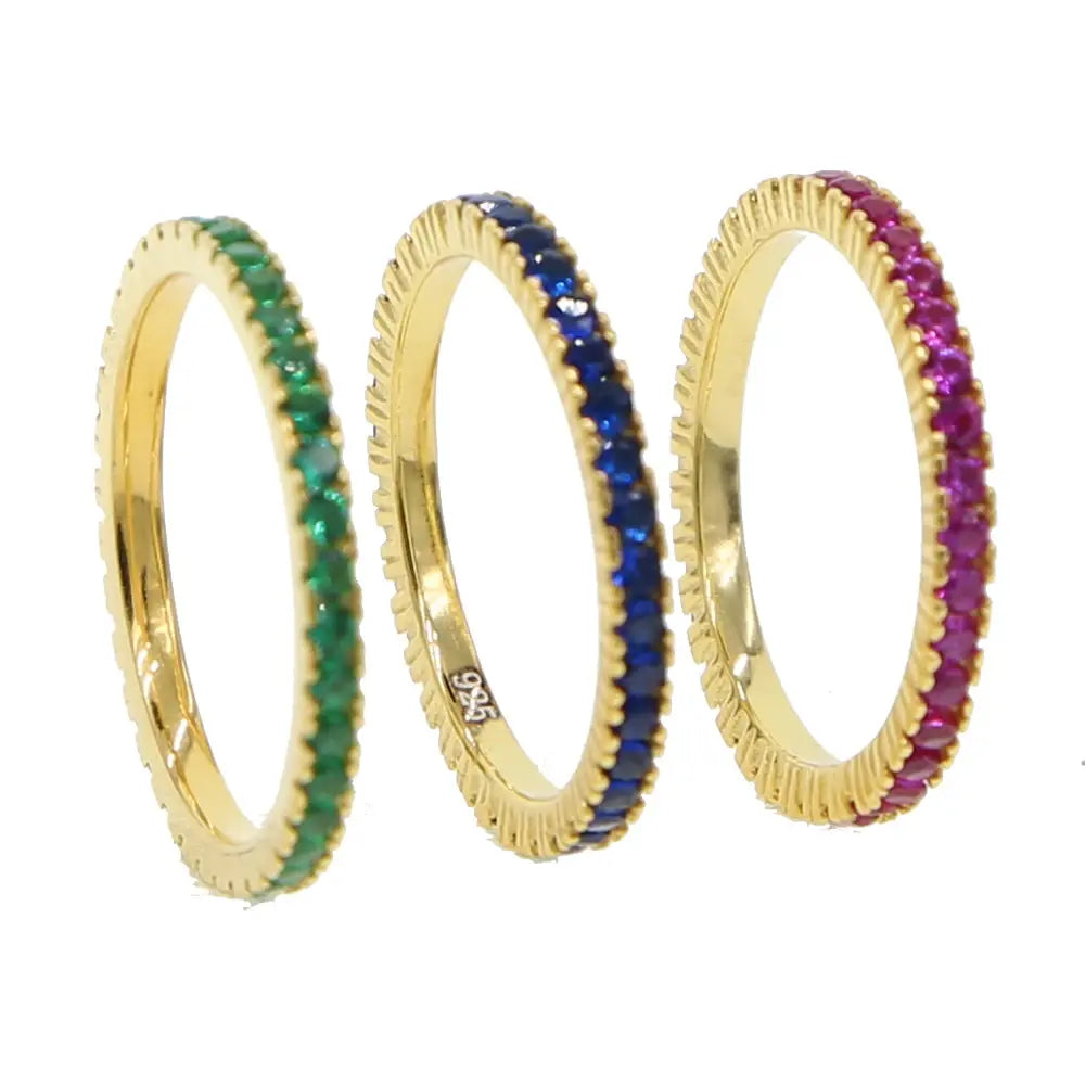 Colorful CZ Eternity Band Ring