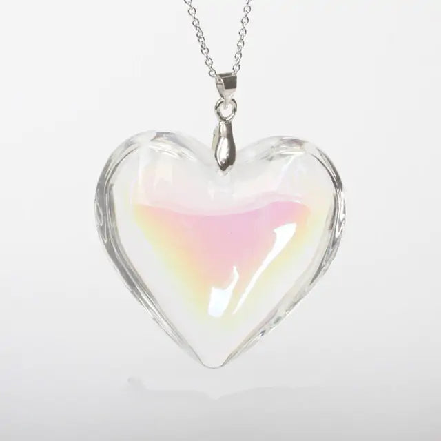 Aura Glass Heart Necklace