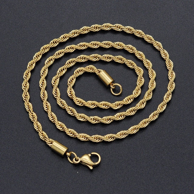 Luxurious Gold Rope Chain Women Necklace