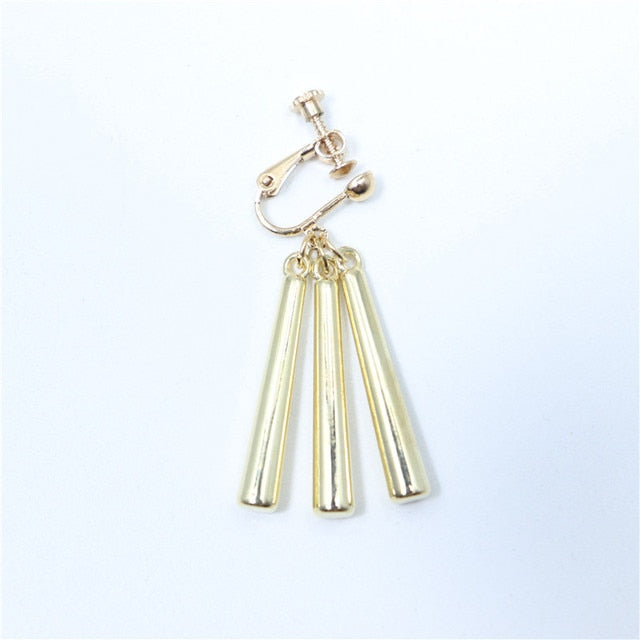 Rod Shaped Dangle Earrings