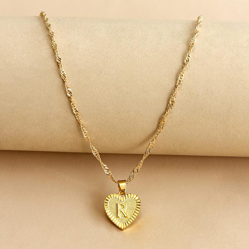 Heartfelt Initial Letter Pendant Necklace