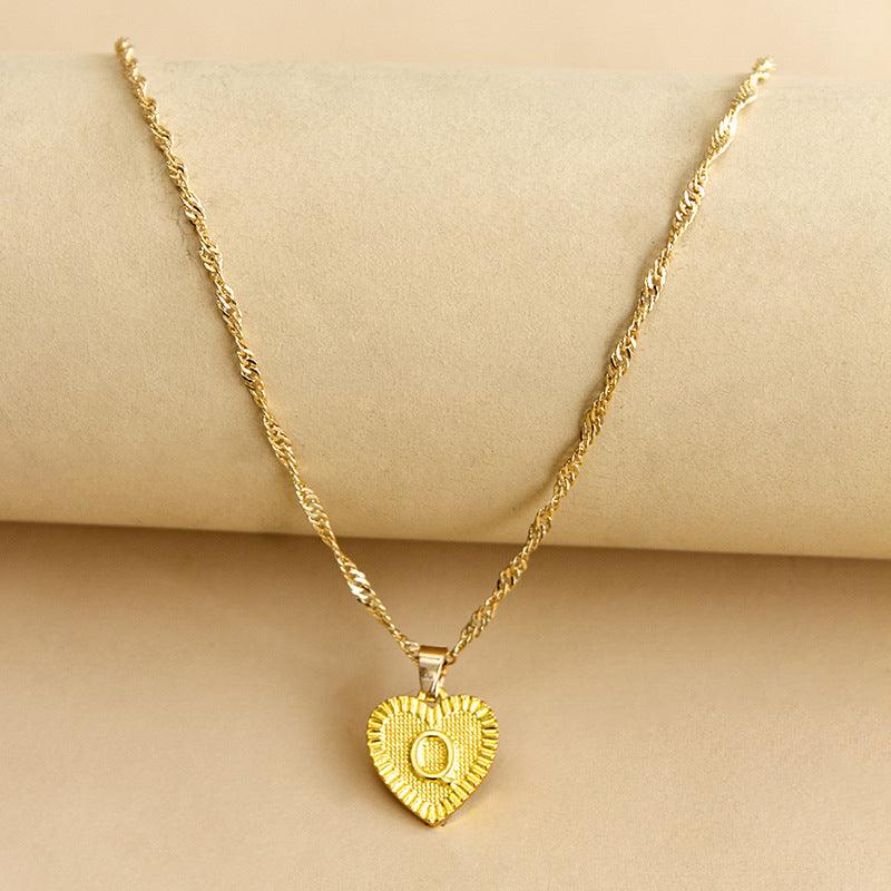 Heartfelt Initial Letter Pendant Necklace