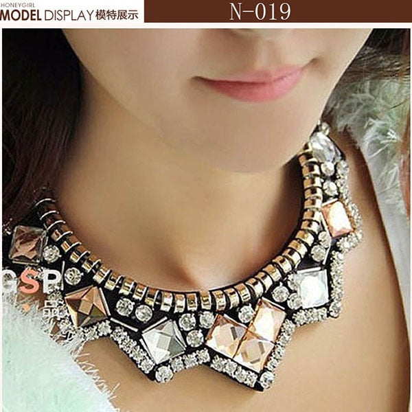 Crystal Elegance Statement Choker Necklace