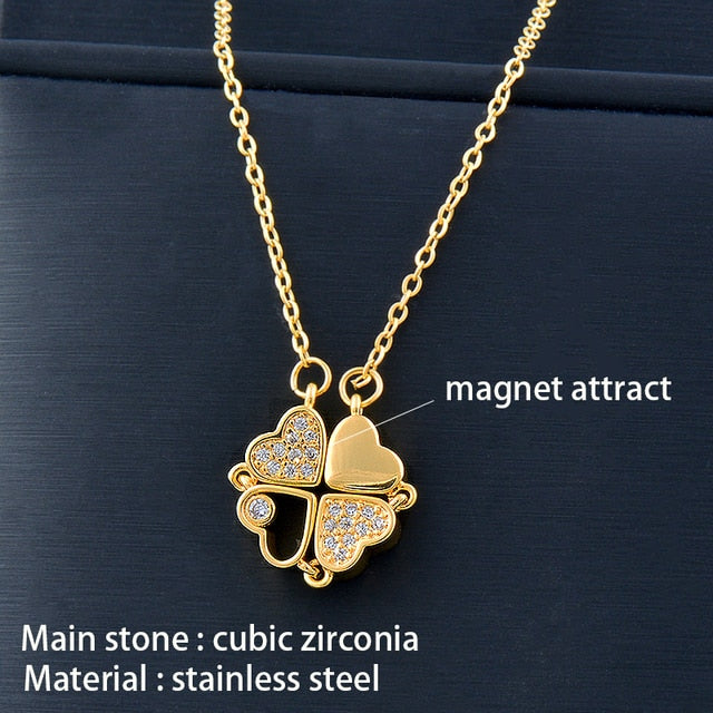 Magnetic Attraction Flower Pendant Necklace