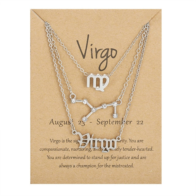 Celestial Zodiac Sign Necklace Set