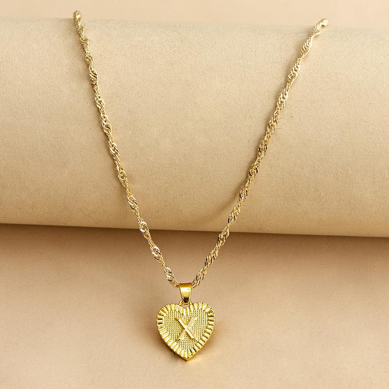 Heartfelt Initial Letter Pendant Necklace