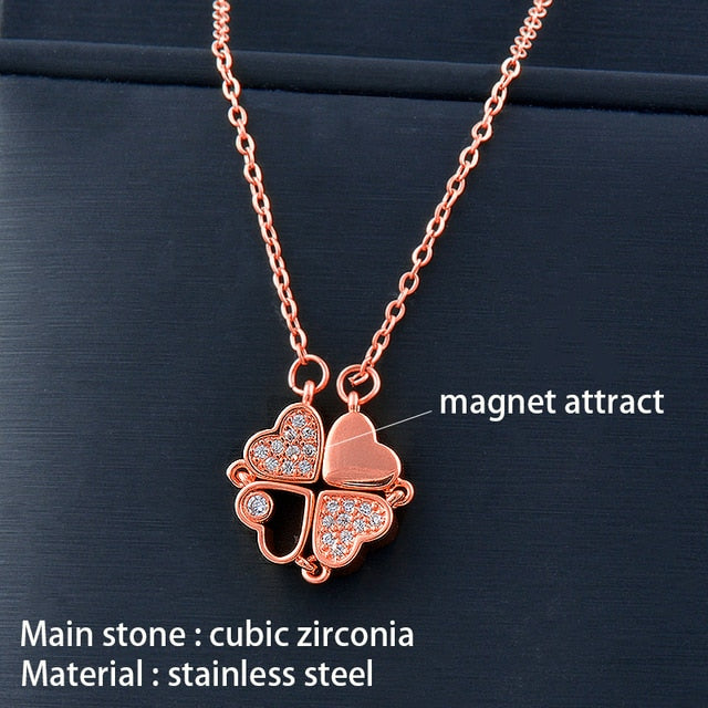 Magnetic Attraction Flower Pendant Necklace