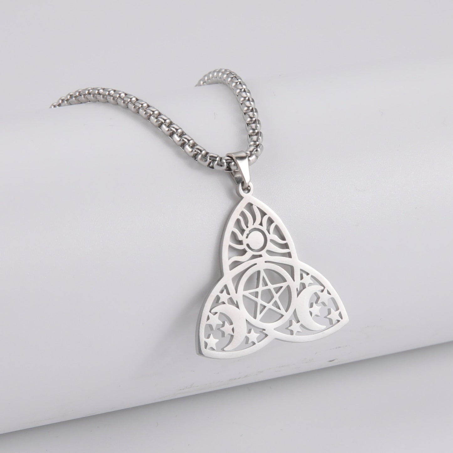 Triquetra Moon Pentagram Necklaces