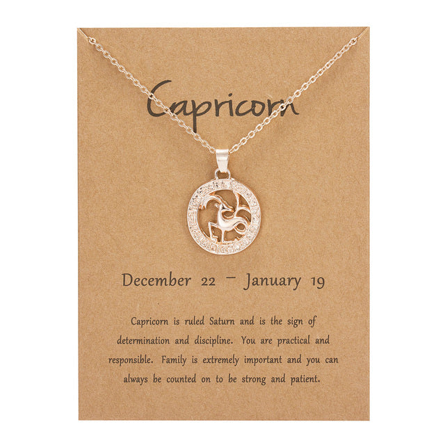 Women's 12 Constellation Zodiac Necklace