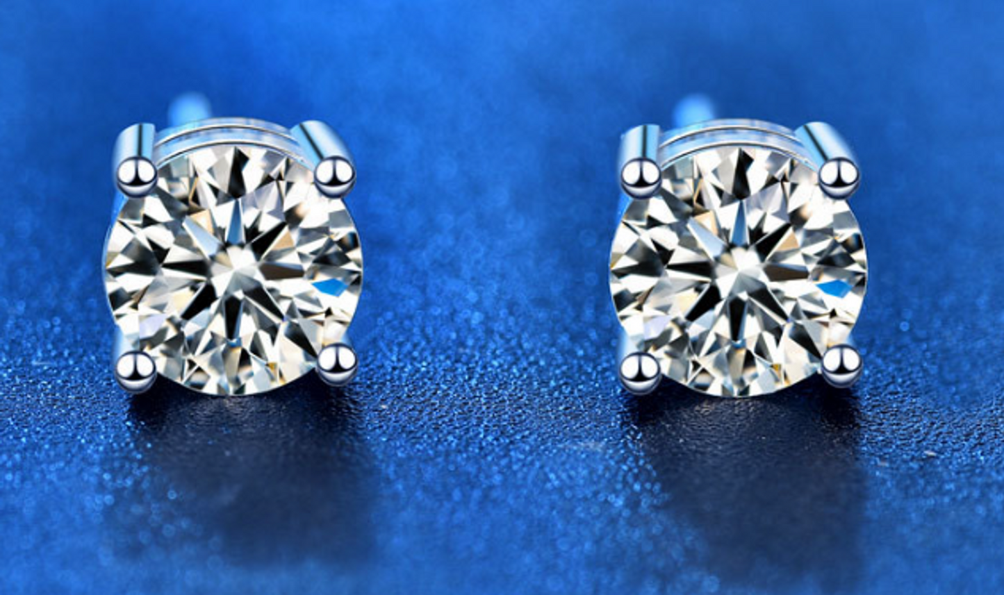 Moissanite 1 Carat Stud Earrings (2ct. total)