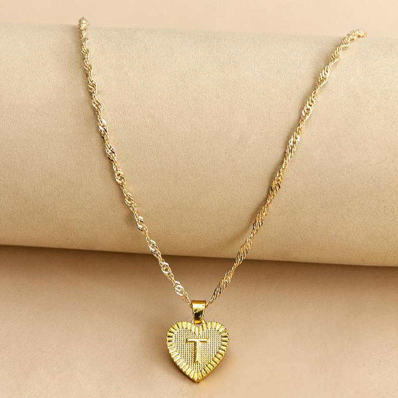 Heartfelt Initial Letter Pendant Necklace