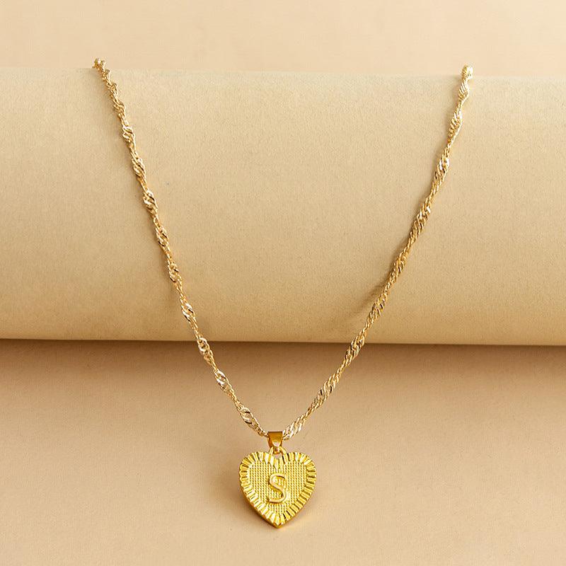 Heartfelt Initial Letter Pendant Necklace