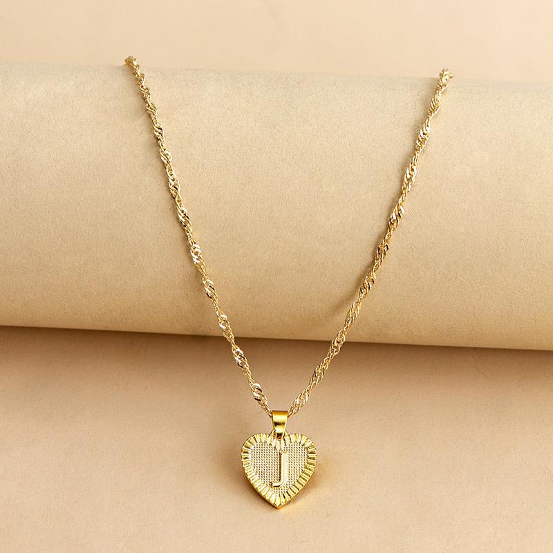 Heartfelt Initial Letter Pendant Necklace