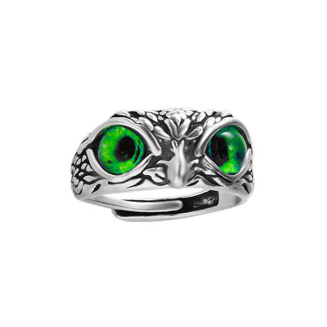 Wise Owl Adjustable Alloy Ring - Embrace Nature's Wisdom