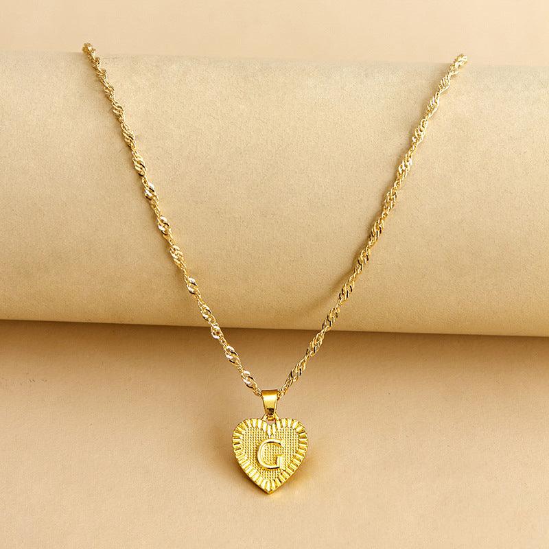 Heartfelt Initial Letter Pendant Necklace