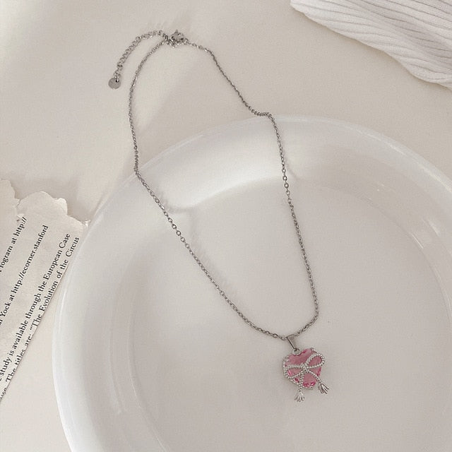 Cupid's Crystal Bow Choker Necklace