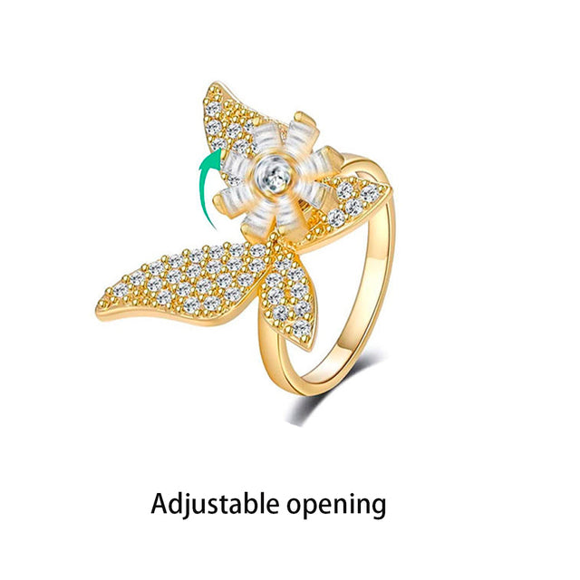 Rotating Four-Leaf Clover Ring - Elevate Your Style, Relieve Your Stress