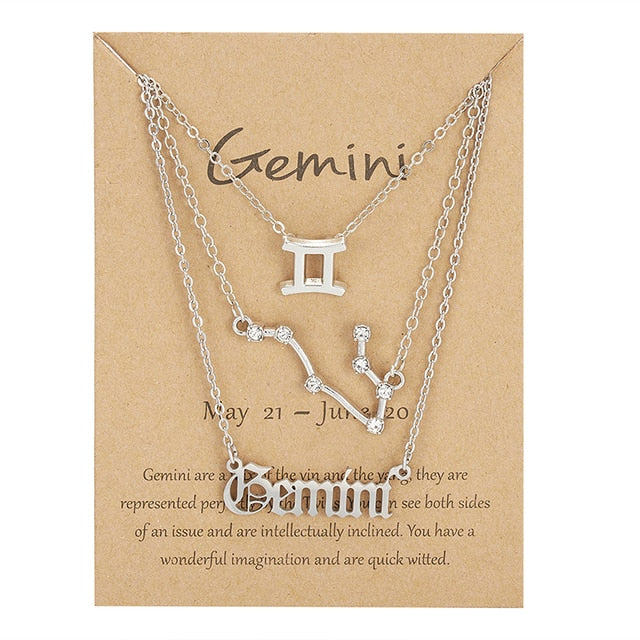 Celestial Zodiac Sign Necklace Set