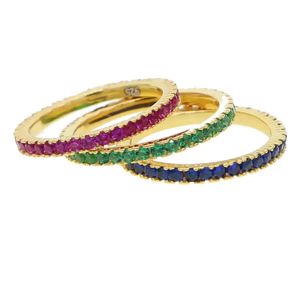 Colorful CZ Eternity Band Ring