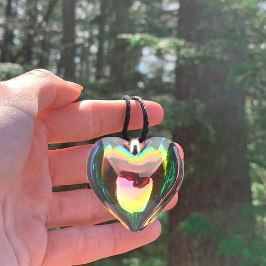 Aura Glass Heart Necklace