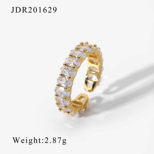 Open Eternity Band Ring with Shimmering Cubic Zirconia Stones