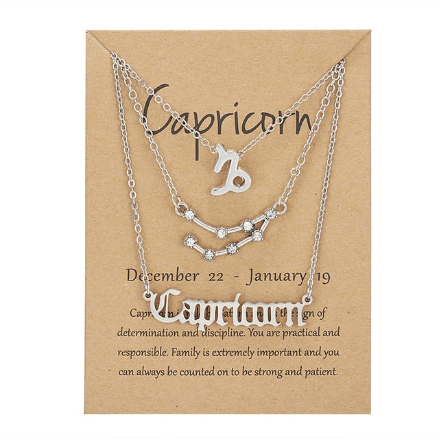 Celestial Zodiac Sign Necklace Set