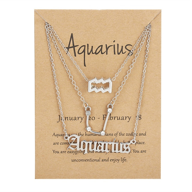 Celestial Zodiac Sign Necklace Set