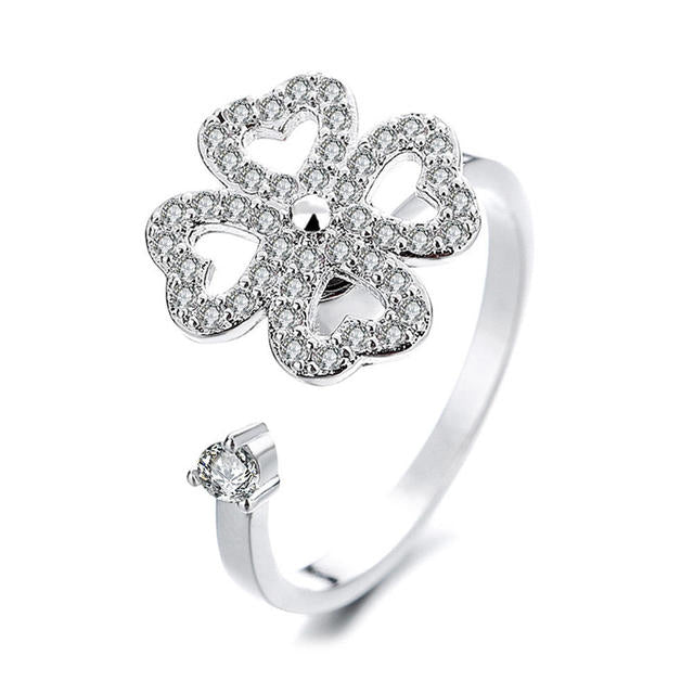 Rotating Four-Leaf Clover Ring - Elevate Your Style, Relieve Your Stress