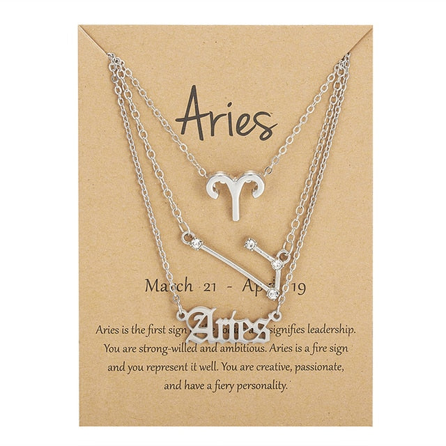 Celestial Zodiac Sign Necklace Set