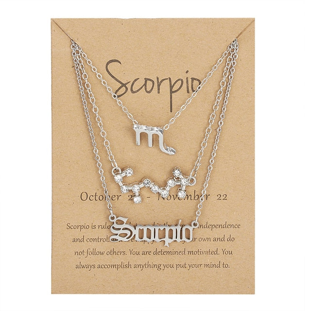 Celestial Zodiac Sign Necklace Set