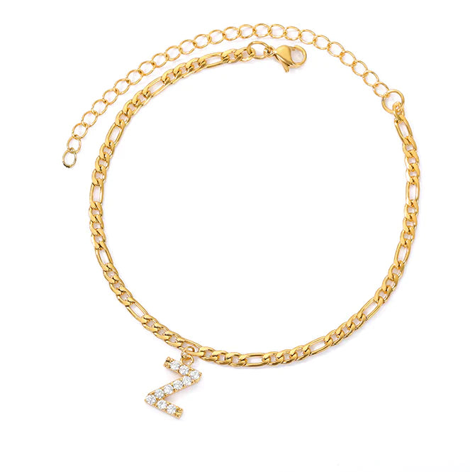 Tiny A-Z Initial Letter Anklets